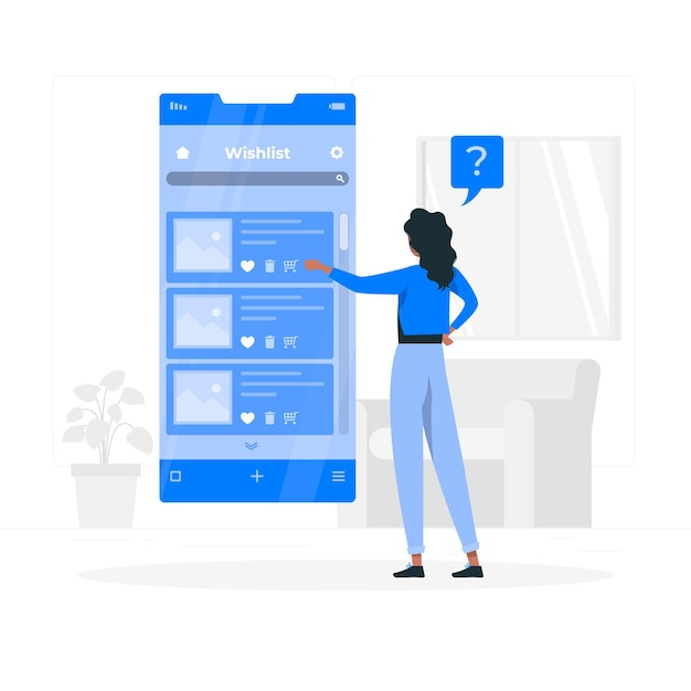 Иллюстрация концепции списка желаний онлайн