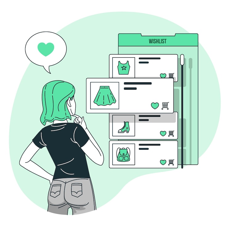 Free Vector online wishes list concept illustration