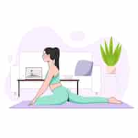 Free vector online yoga class concept
