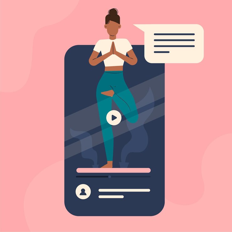 Free Vector online yoga class concept