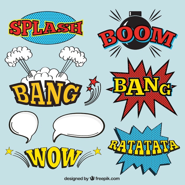 Onomatopoeia pack in comic style