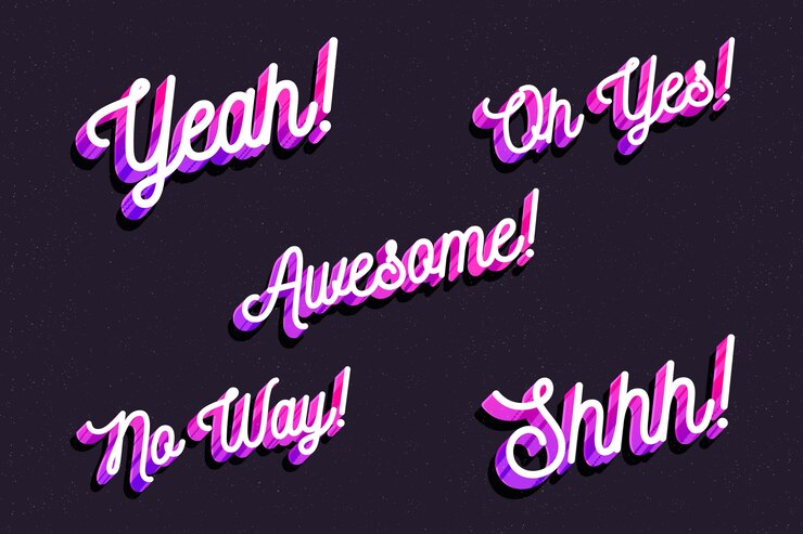 Free Vector onomatopoeias lettering collection in retro style