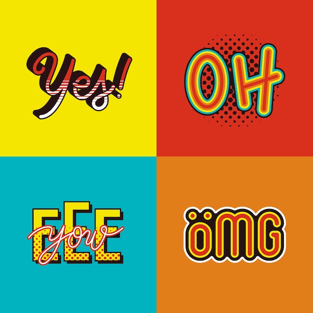 Onomatopoeias lettering collection