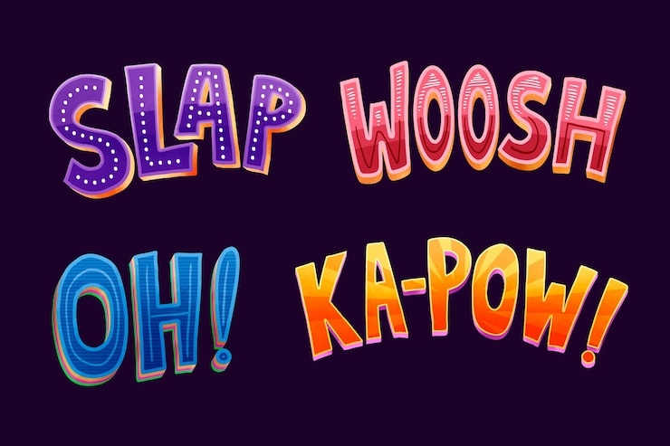 Free Vector onomatopoeias lettering collection
