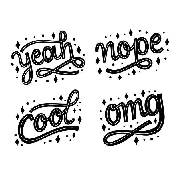 Onomatopoeias lettering collection