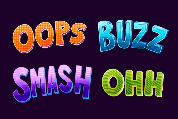 Onomatopoeias lettering  pack