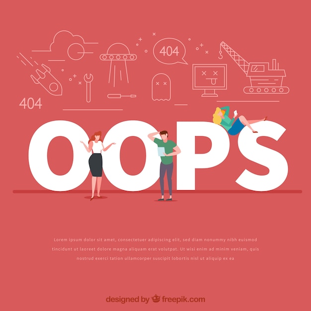 Free vector oops word concept