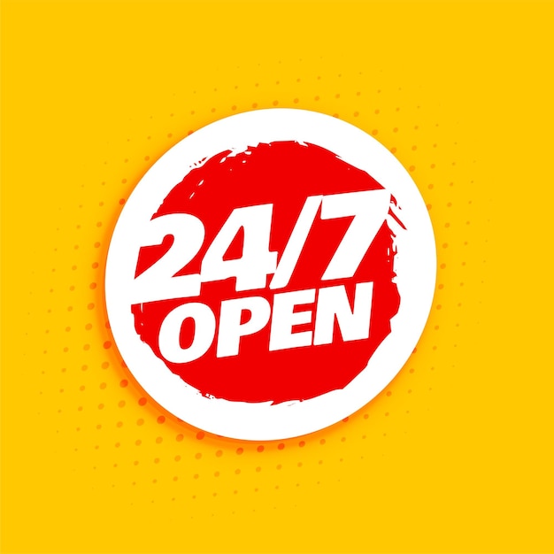 Free vector open 24x7 for service help background