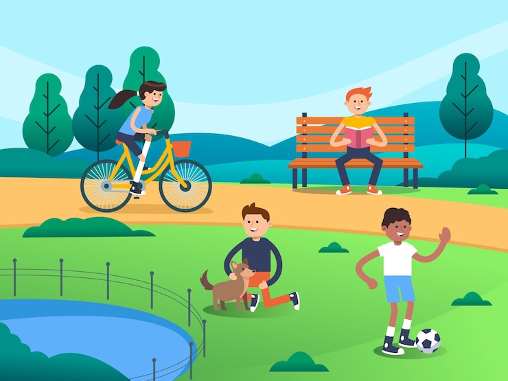 Free Vector open air activities illustration