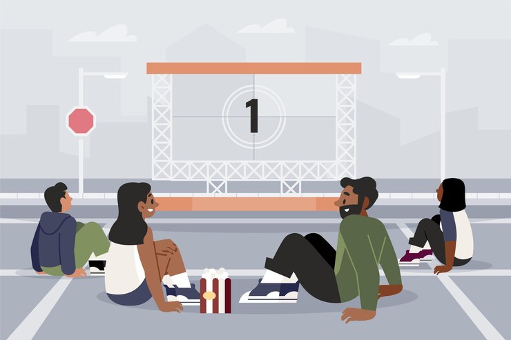 Free Vector open air cinema concept