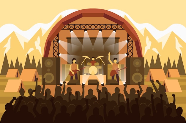 Free vector open air concert illustration