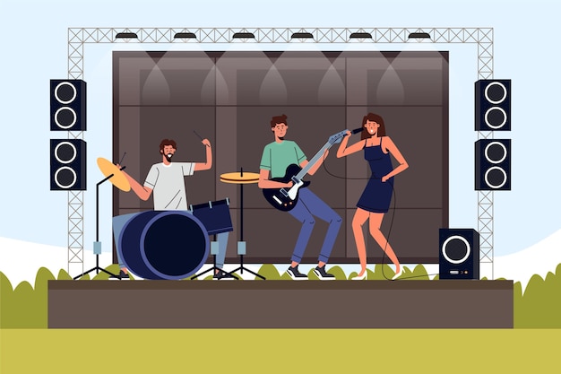 Free vector open air concert illustration