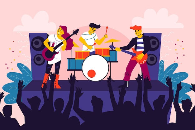 Free vector open air concert illustration