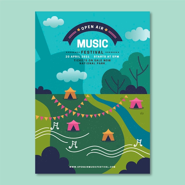 Free vector open air music festival poster