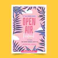 Free vector open air music festival poster