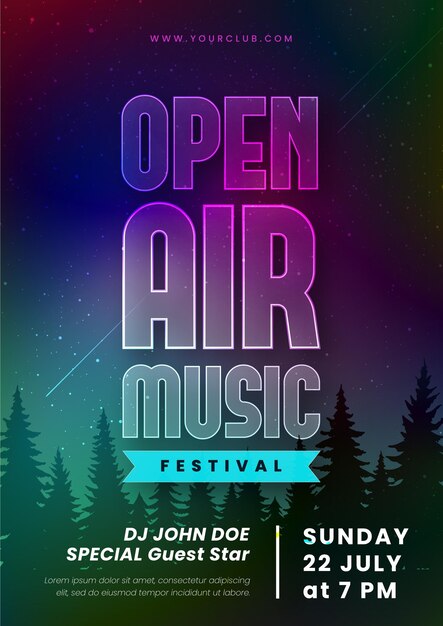 Free vector open air music festival poster