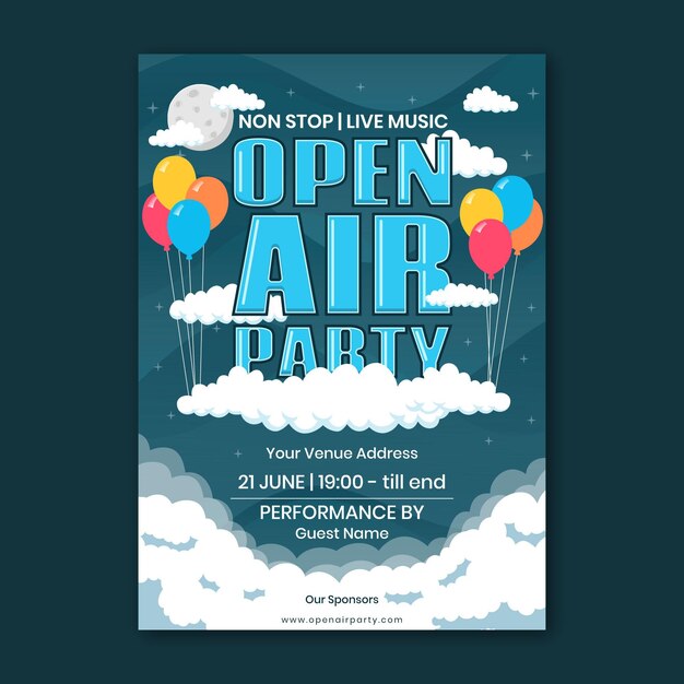 Open air party poster concept