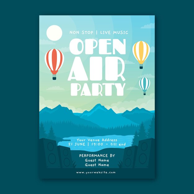 open air party poster concept