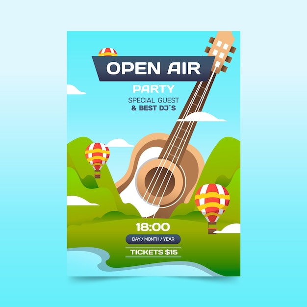 Open air party poster concept