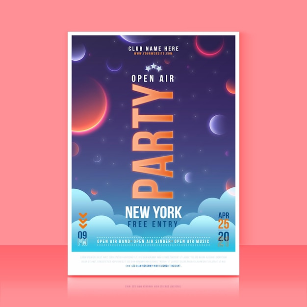 Free vector open air party poster style