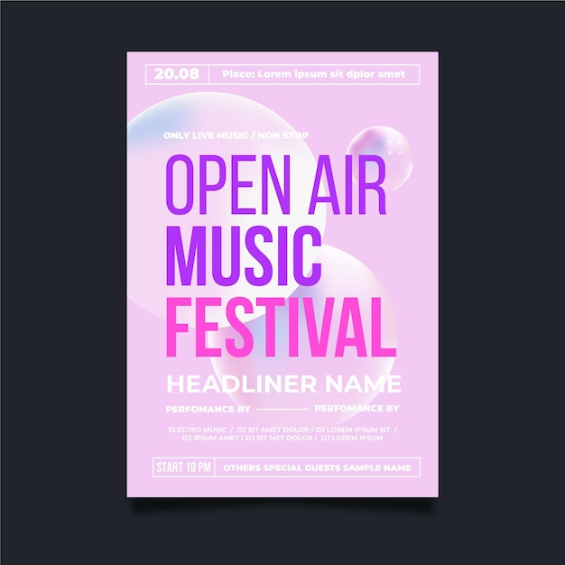 Open air party poster template