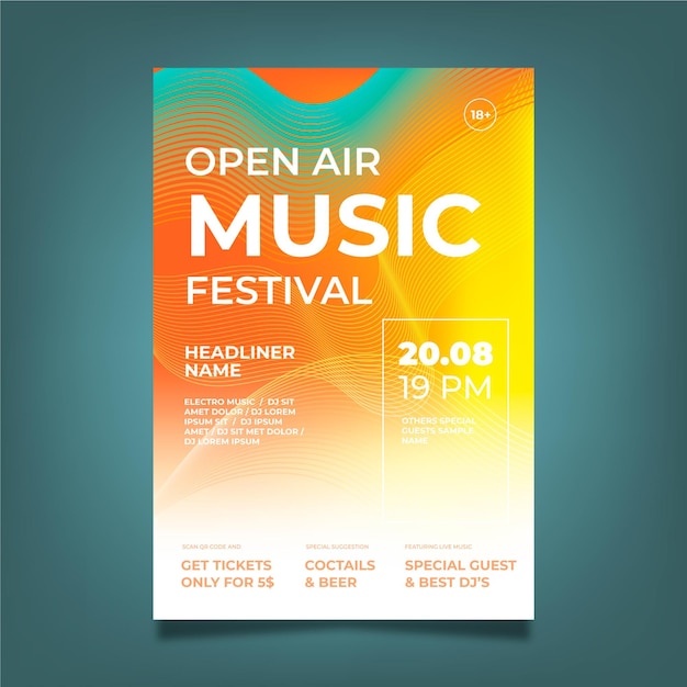 Open air party poster template