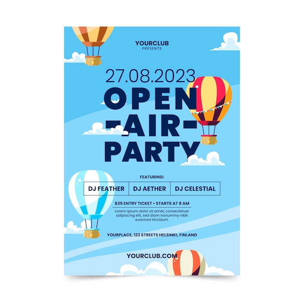 Open air party poster template