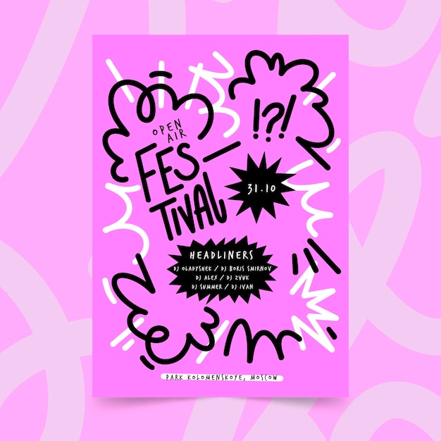 Open air party poster template