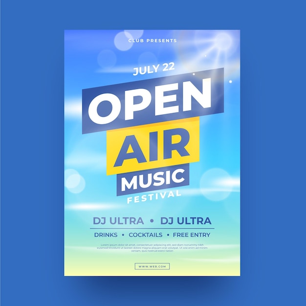 Open air party poster template