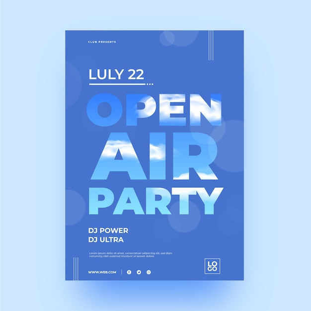 Free vector open air party poster template