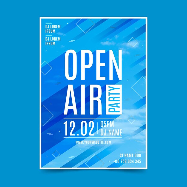 Free vector open air party poster template