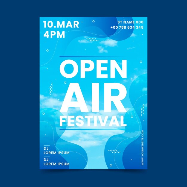 Open air party poster template