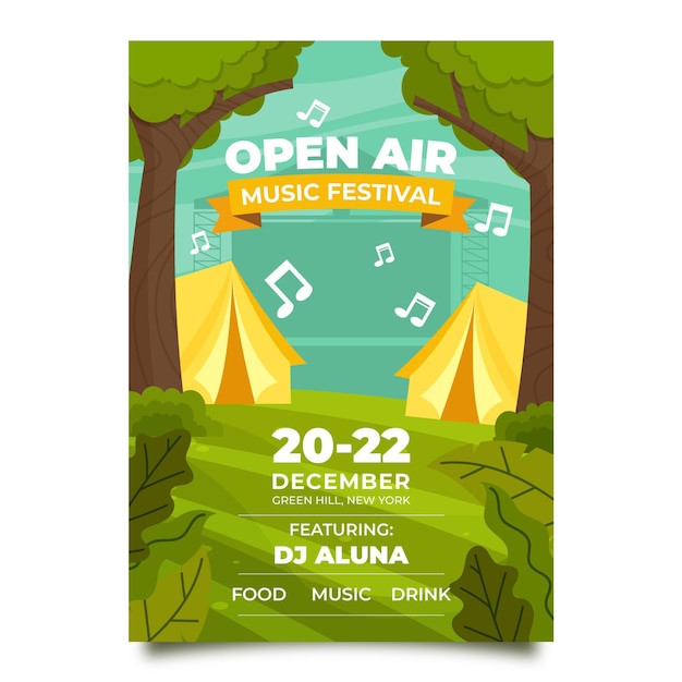 Open air party poster template