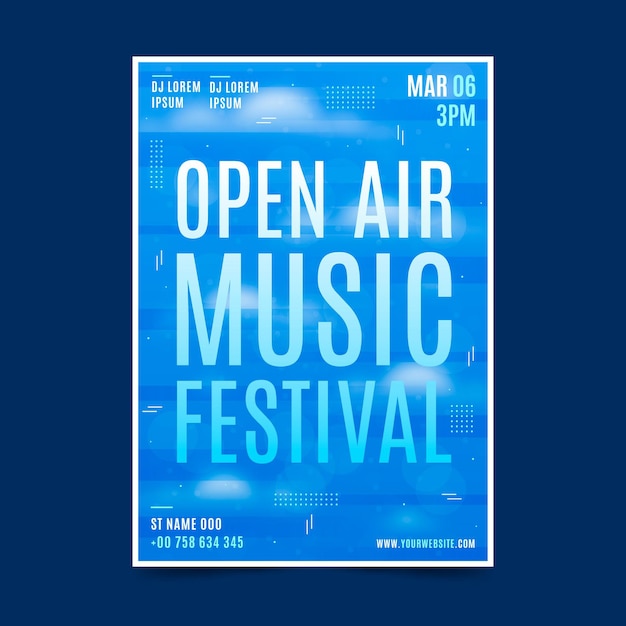 Open air party poster template