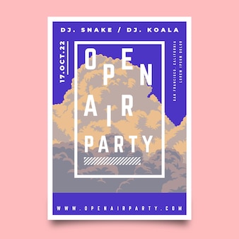 Open air party poster template