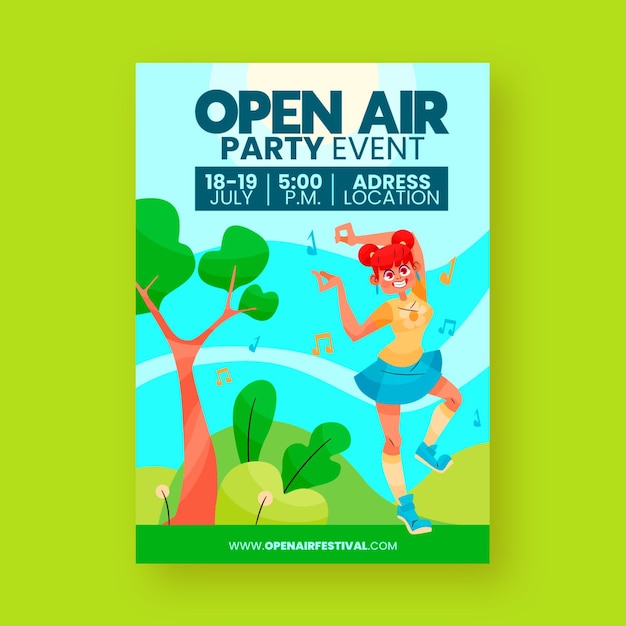 Free vector open air party poster