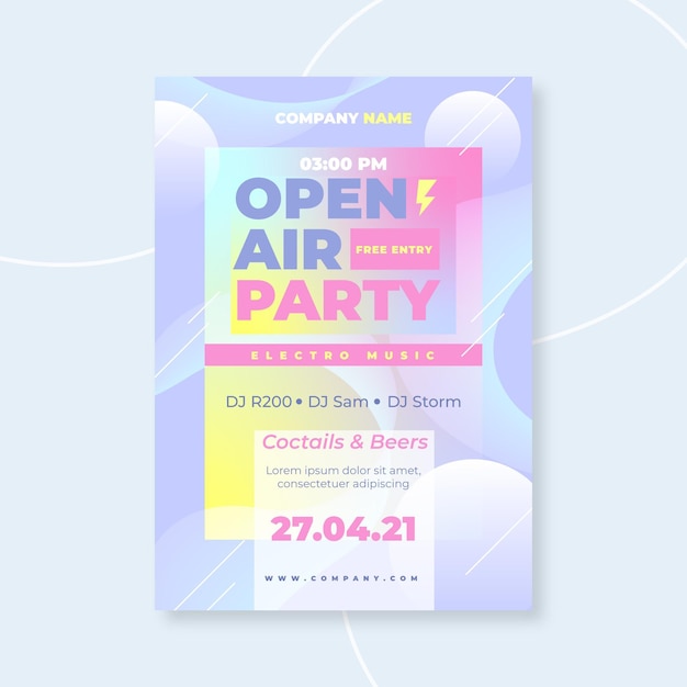 Free vector open air party poster