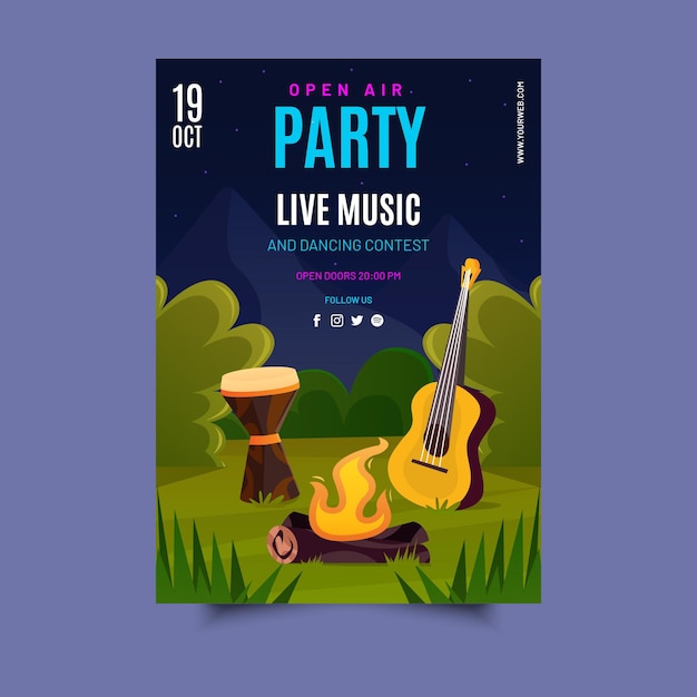 Free vector open air party poster