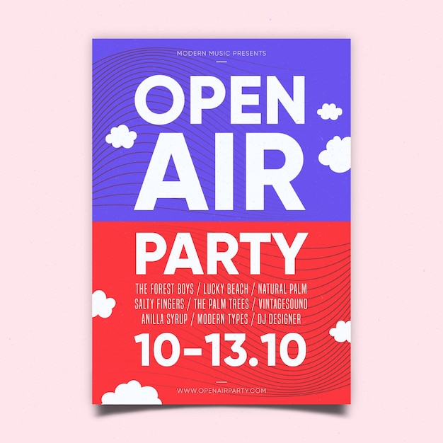 Free vector open air party poster