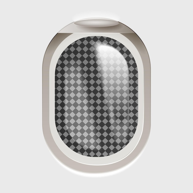 Free vector open aircraft window plane porthole isolated on transparent background vector illustration travel background