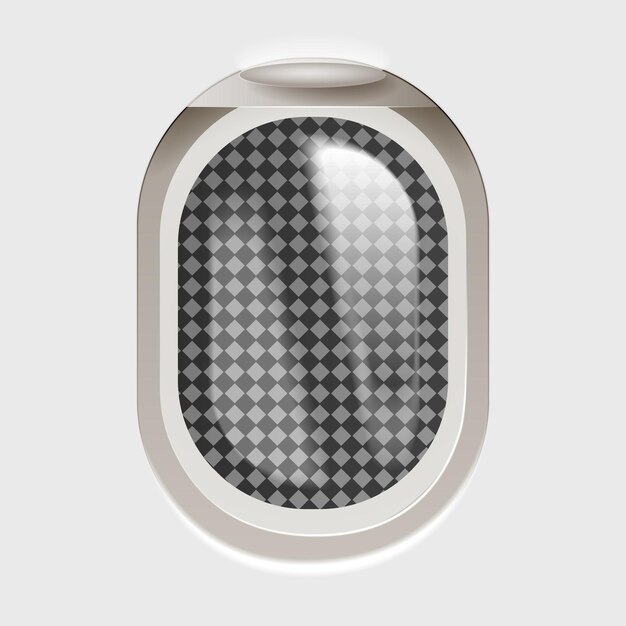 Open Aircraft window Plane porthole isolated on transparent background Vector illustration Travel background