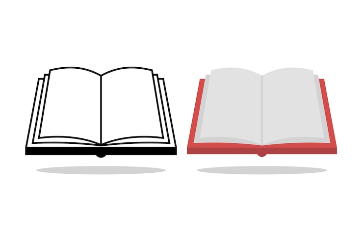 Free Vector open book 3d style outline and flat