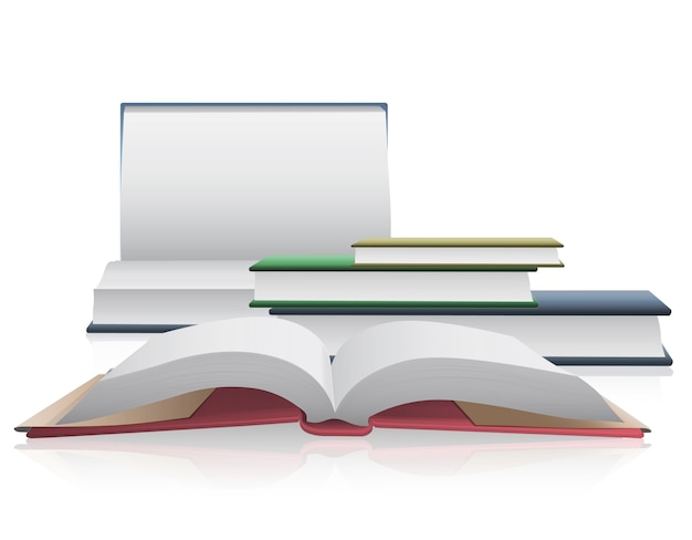 Free vector open books on white background