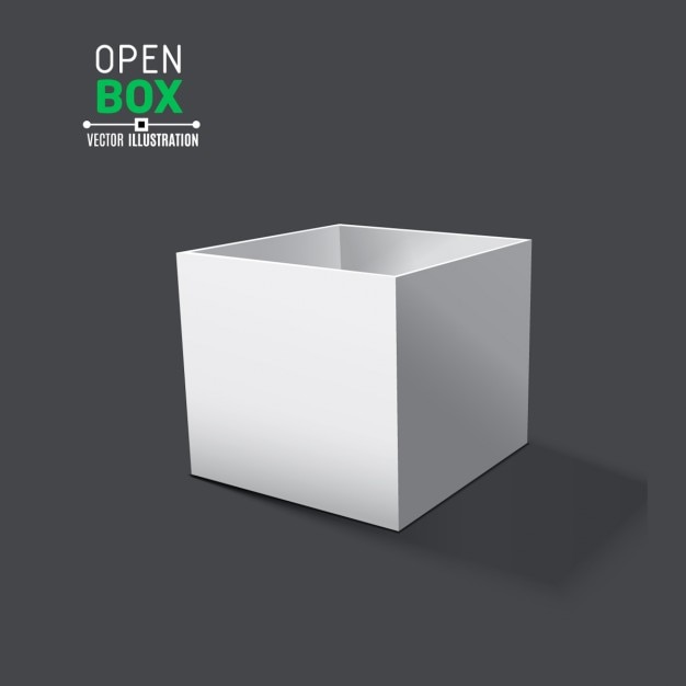 Free vector open box with realistic shadows on grey background vector illustration