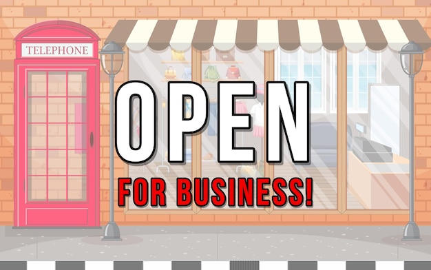 Open for business typography design