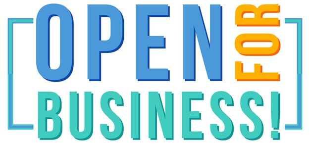 Free vector open for business typography design