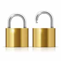 Free vector open and closed padlocks