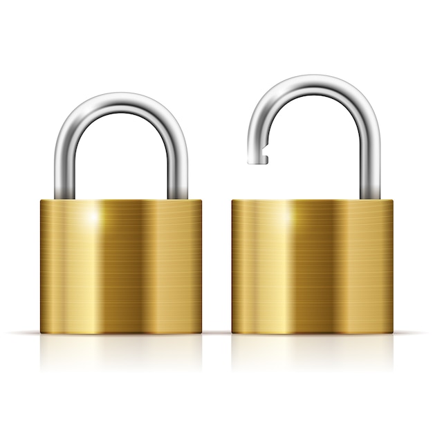 Open and closed padlocks