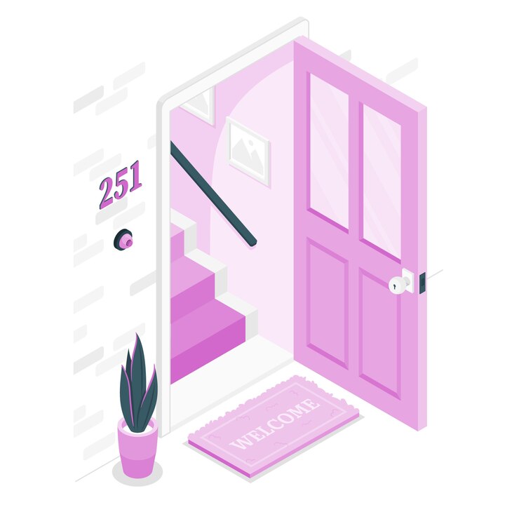 Free Vector open door concept illustration