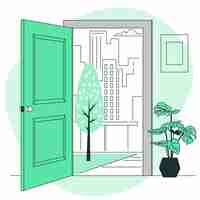 Free vector open door concept illustration